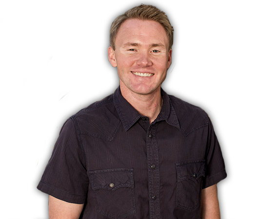 Smiling man in forest setting